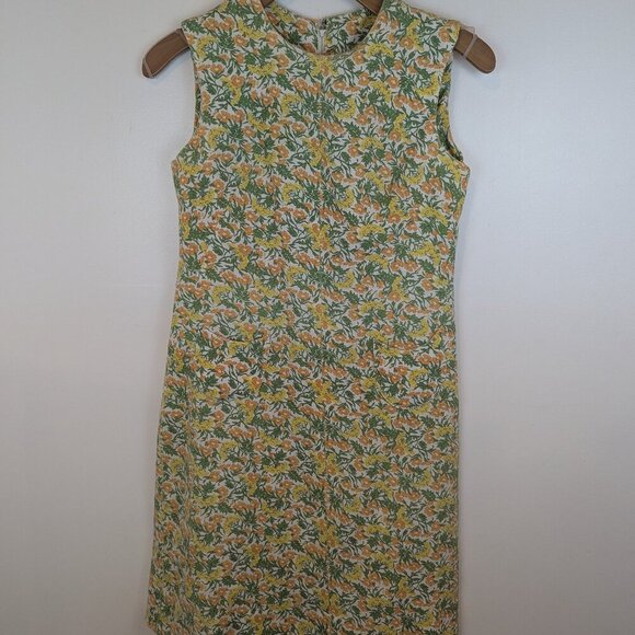 VTG 1960's Dress w/Matching Headscarf, Sz M - Picture 1 of 9
